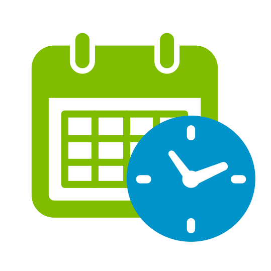 calendar icon with clock